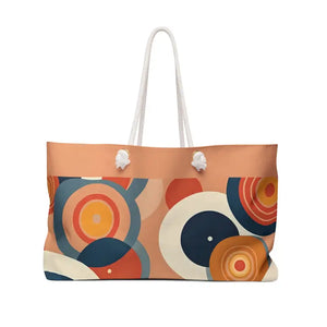 Retro Colored Circles Weekender Tote Bag - Beach Style - Dipaliz - 24’’ × 13’’ - Bags