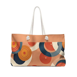 Retro Colored Circles Weekender Tote Bag - Beach Style - Dipaliz - 24’’ × 13’’ - Bags