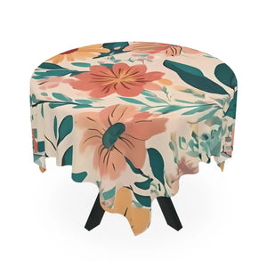 Retro Colored Large Floral Tablecloth Polyester - Dipaliz - Tablecloths