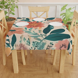 Retro Colored Large Floral Tablecloth Polyester - Dipaliz - Tablecloths