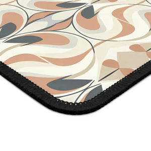 Retro Floral Gaming Mouse Pad - Beige Peach Geometric Design - Dipaliz - Rectangle / 9’’ × 7’’ - Computer Accessories