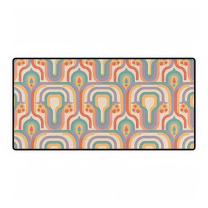 Retro Geometric Desk Mat, 70s-inspired Colorful Office Mouse Pad - Pads