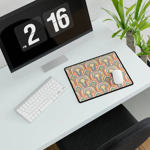 Retro Geometric Desk Mat, 70s-inspired Colorful Office Mouse Pad - Pads