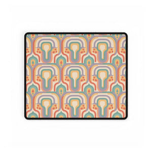 Retro Geometric Desk Mat, 70s-inspired Colorful Office Mouse Pad - Pads