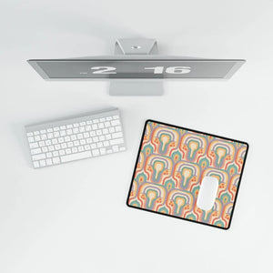 Retro Geometric Desk Mat, 70s-inspired Colorful Office Mouse Pad - Pads