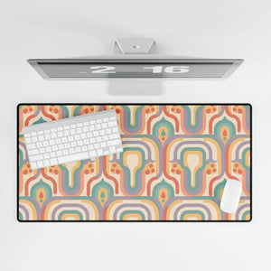 Retro Geometric Desk Mat, 70s-inspired Colorful Office Mouse Pad - Pads