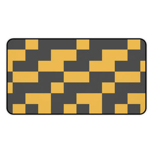 Retro Geometric Desk Mat - Yellow Pixel Pattern Neoprene - Dipaliz - 12’’ × 22’’ - Computer Accessories
