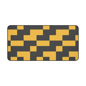 Retro Geometric Desk Mat - Yellow Pixel Pattern Neoprene - Dipaliz - 16’’ × 32’’ - Computer Accessories