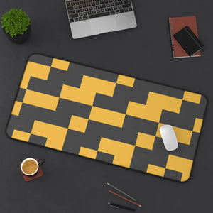 Retro Geometric Desk Mat - Yellow Pixel Pattern Neoprene - Dipaliz - Computer Accessories