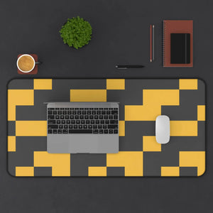 Retro Geometric Desk Mat - Yellow Pixel Pattern Neoprene - Dipaliz - Computer Accessories