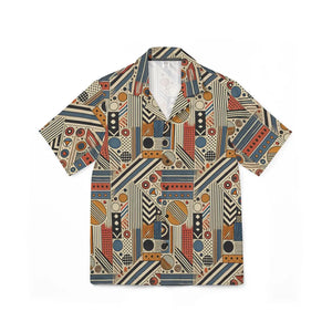 Retro Geometric Hawaiian Camp Shirt - Dipaliz - Shirts - s