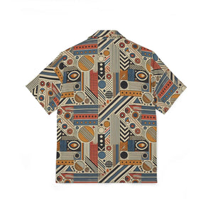 Retro Geometric Hawaiian Camp Shirt - Dipaliz - Shirts - s
