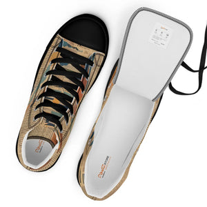 Retro Newspaper Canvas Shoes - High Top Vintage - Dipaliz - Sneakers
