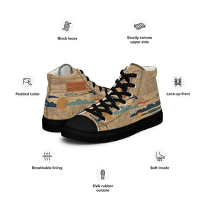Retro Newspaper Canvas Shoes - High Top Vintage - Dipaliz - Sneakers