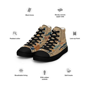 Retro Newspaper Canvas Shoes - High Top Vintage - Dipaliz - Sneakers