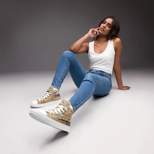 Retro Newspaper Canvas Shoes - High Top Vintage - Dipaliz - Sneakers
