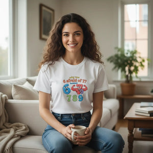 Retro Number Graphic T-shirt, ?789’’ Colorful Cartoon Numbers Tee