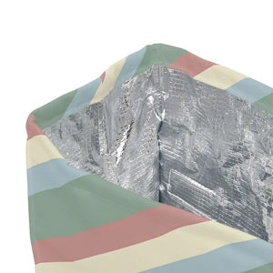 Retro Pastel Diagonal Stripe Lunch Bag - Fresh and Stylish - Dipaliz - 11.75’’ × 7.25’’ 4.75’’ - Accessories