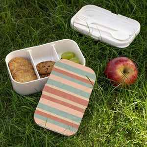 Retro Pastel Striped Bento Box - Microwave Safe - Dipaliz - one Size - Accessories