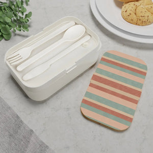Retro Pastel Striped Bento Box - Microwave Safe - Dipaliz - one Size - Accessories