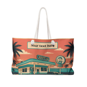 Retro Route 66 Personalized Weekender Bag - Vintage Palm Beach Travel Tote - Bags