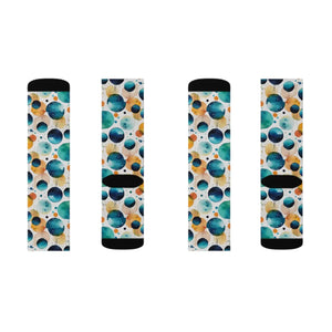 Retro Watercolor Abstract Socks - Bold Circles - Dipaliz