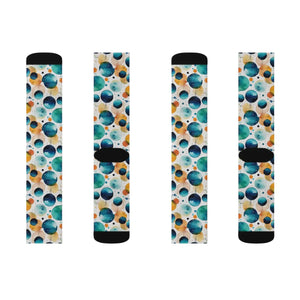 Retro Watercolor Abstract Socks - Bold Circles - Dipaliz