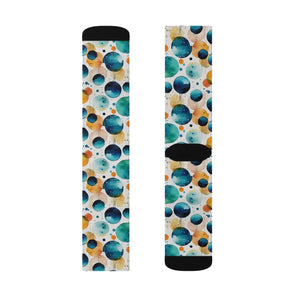 Retro Watercolor Abstract Socks - Bold Circles - Dipaliz