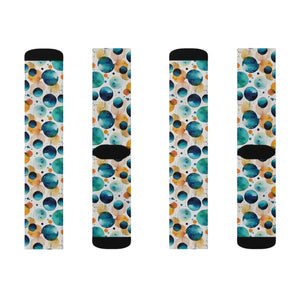 Retro Watercolor Abstract Socks - Bold Circles - Dipaliz