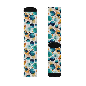 Retro Watercolor Abstract Socks - Bold Circles - Dipaliz