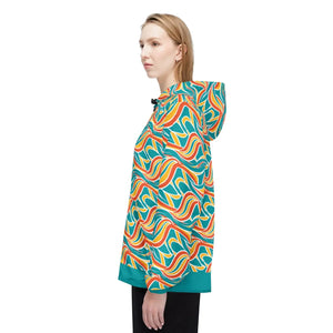 Retro Wave Windbreaker - Coral Sublimation Print - Dipaliz - Windbreakers