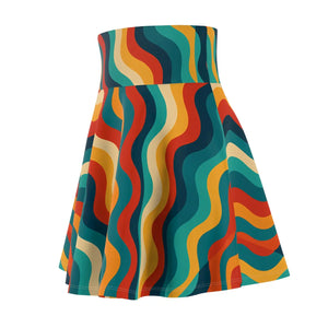 Retro Wave Skater Skirt - Boho Chic Fashion - Dipaliz - Skirts - Xs
