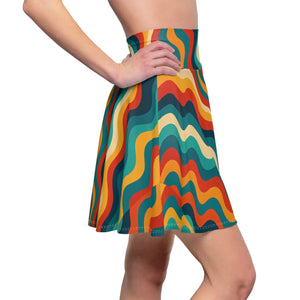Retro Wave Skater Skirt - Boho Chic Fashion - Dipaliz - Skirts - Xs