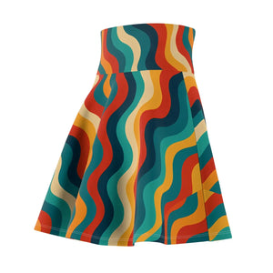 Retro Wave Skater Skirt - Boho Chic Fashion - Dipaliz - Skirts - Xs