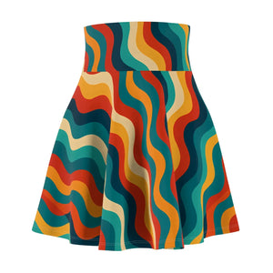 Retro Wave Skater Skirt - Boho Chic Fashion - Dipaliz - Skirts - Xs