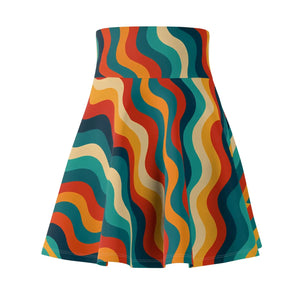 Retro Wave Skater Skirt - Boho Chic Fashion - Dipaliz - Skirts - Xs