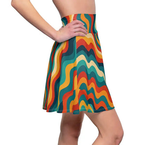 Wave Skater Skirt - Boho Chic Fashion Summer Style - Dipaliz - Skirts