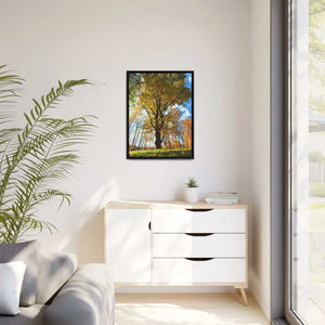 Autumn Season Matte Canvas Black Frame Wall Art - Dipaliz - Posters Prints & Visual Artwork