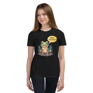 Chillin Frog Youth Short Sleeve Tee Ring-spun Cotton - Dipaliz - Black / s - T-shirts
