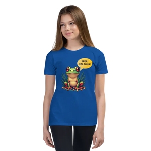 Chillin Frog Youth Short Sleeve Tee Ring-spun Cotton - Dipaliz - True Royal / s - T-shirts