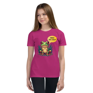 Chillin Frog Youth Short Sleeve Tee Ring-spun Cotton - Dipaliz - Berry / s - T-shirts