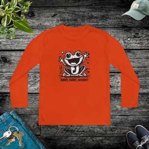 Frog Fun Youth Long Sleeve Tee Sport-tek Posicharge Fabric - Dipaliz - Deep Orange / l - T-shirts