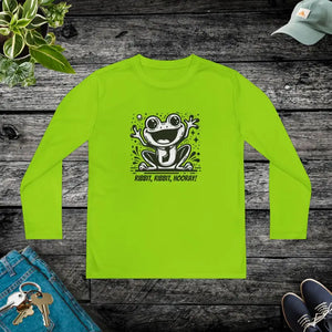 Frog Fun Youth Long Sleeve Tee Sport-tek Posicharge Fabric - Dipaliz - Lime Shock / s - T-shirts