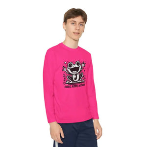 Frog Fun Youth Long Sleeve Tee Sport-tek Posicharge Fabric - Dipaliz - T-shirts