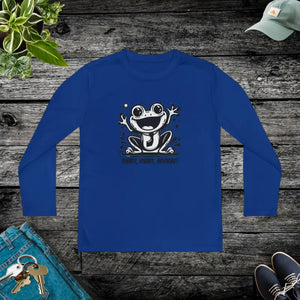 Frog Fun Youth Long Sleeve Tee Sport-tek Posicharge Fabric - Dipaliz - True Royal / s - T-shirts