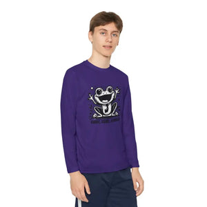 Frog Fun Youth Long Sleeve Tee Sport-tek Posicharge Fabric - Dipaliz - T-shirts