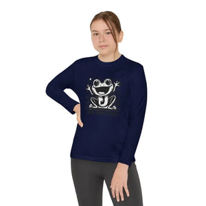 Frog Fun Youth Long Sleeve Tee Sport-tek Posicharge Fabric - Dipaliz - T-shirts