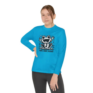 Frog Fun Youth Long Sleeve Tee Sport-tek Posicharge Fabric - Dipaliz - T-shirts