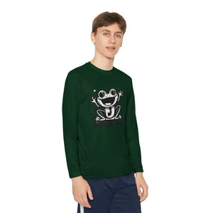 Frog Fun Youth Long Sleeve Tee Sport-tek Posicharge Fabric - Dipaliz - T-shirts