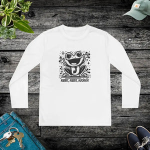 Frog Fun Youth Long Sleeve Tee Sport-tek Posicharge Fabric - Dipaliz - White / s - T-shirts